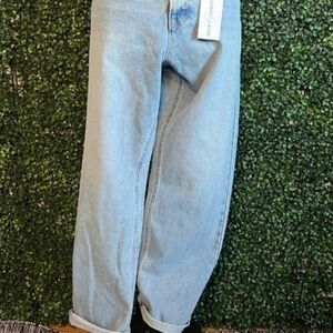 Calvin Klein Women's Blue Jeans Cotton Mid Rise Slim Boyfriend Jeans Size 32